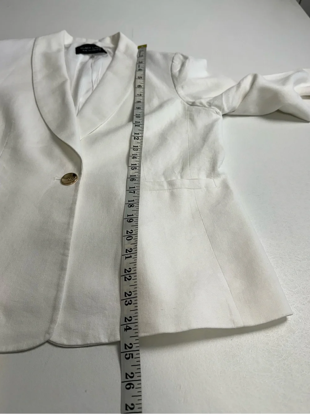 Evan Picone black label women’s 8,‎ linen blend blazer 1 button front closure